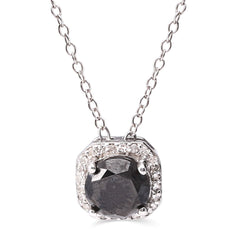 Pingente em Prata Ponto de Luz de Diamante Negro