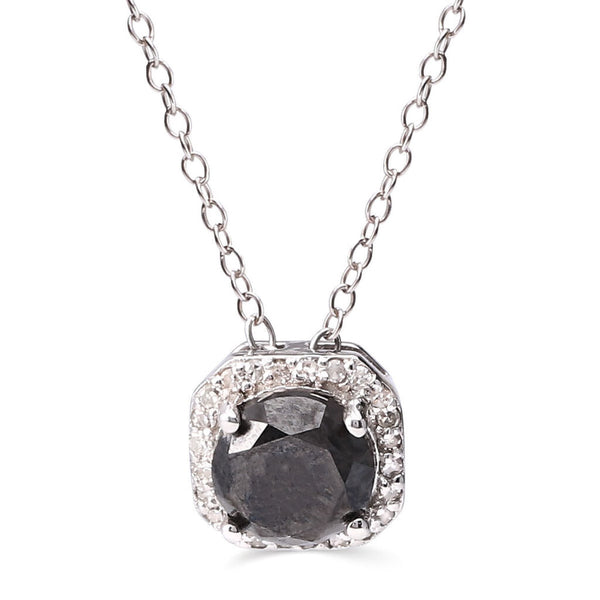 Pingente em Prata Ponto de Luz de Diamante Negro