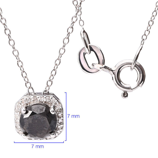 Pingente em Prata Ponto de Luz de Diamante Negro
