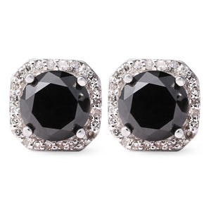Par De Brinco em Prata de Diamantes Negros