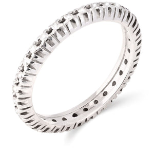 Aliança Em Ouro Branco 18k com Diamantes