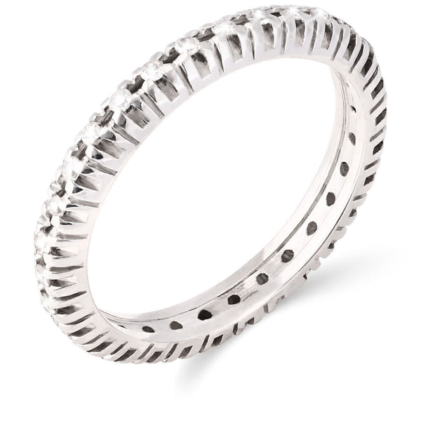 Aliança Em Ouro Branco 18k com Diamantes