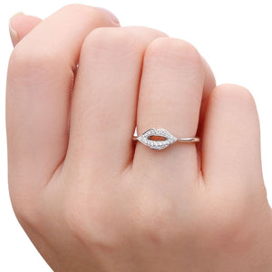Anel em Ouro Branco 18k Boca com Diamantes