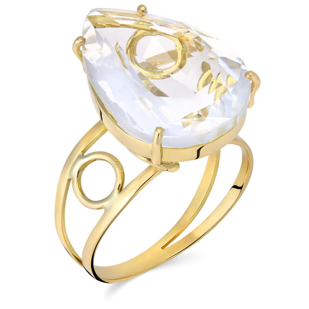 Anel em Ouro Amarelo 18k com Cristal
