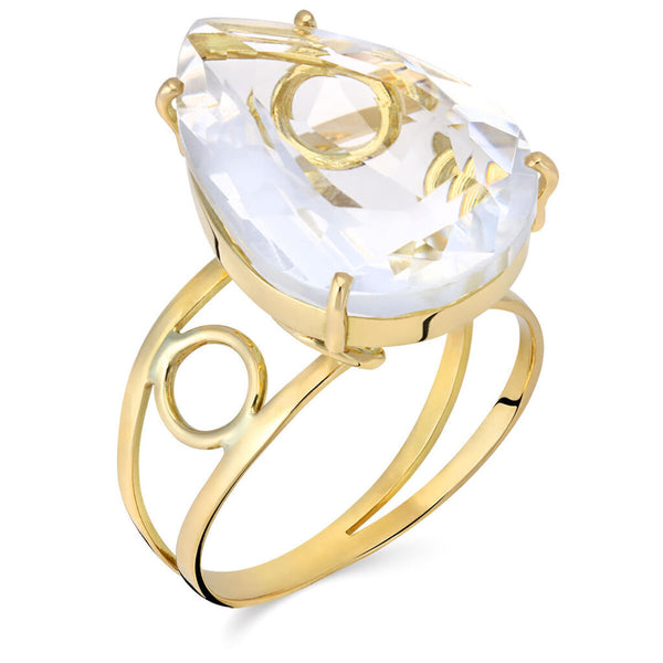Anel em Ouro Amarelo 18k com Cristal