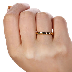 Aliança em Ouro Amarelo 18k Inteira Ondulada