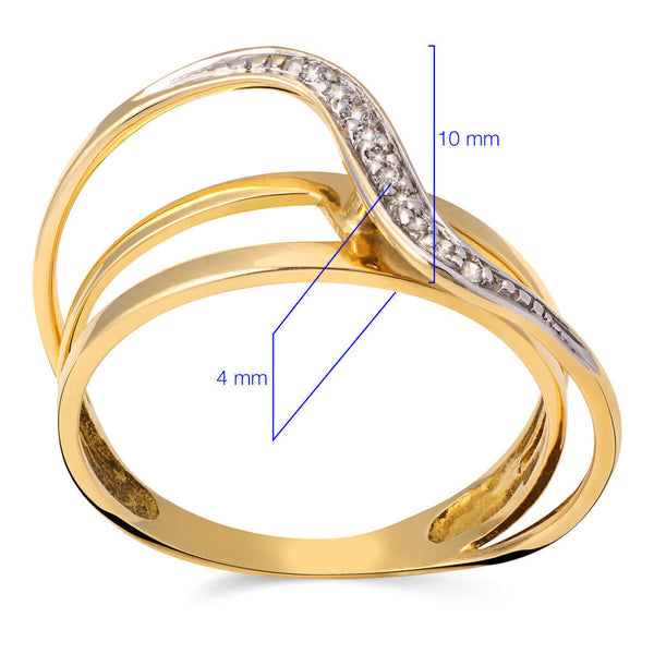 Anel em Ouro Amarelo 18k Trancado com Zirconias