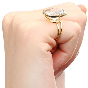 Anel em Ouro Amarelo 18k Quartzo Rutilado