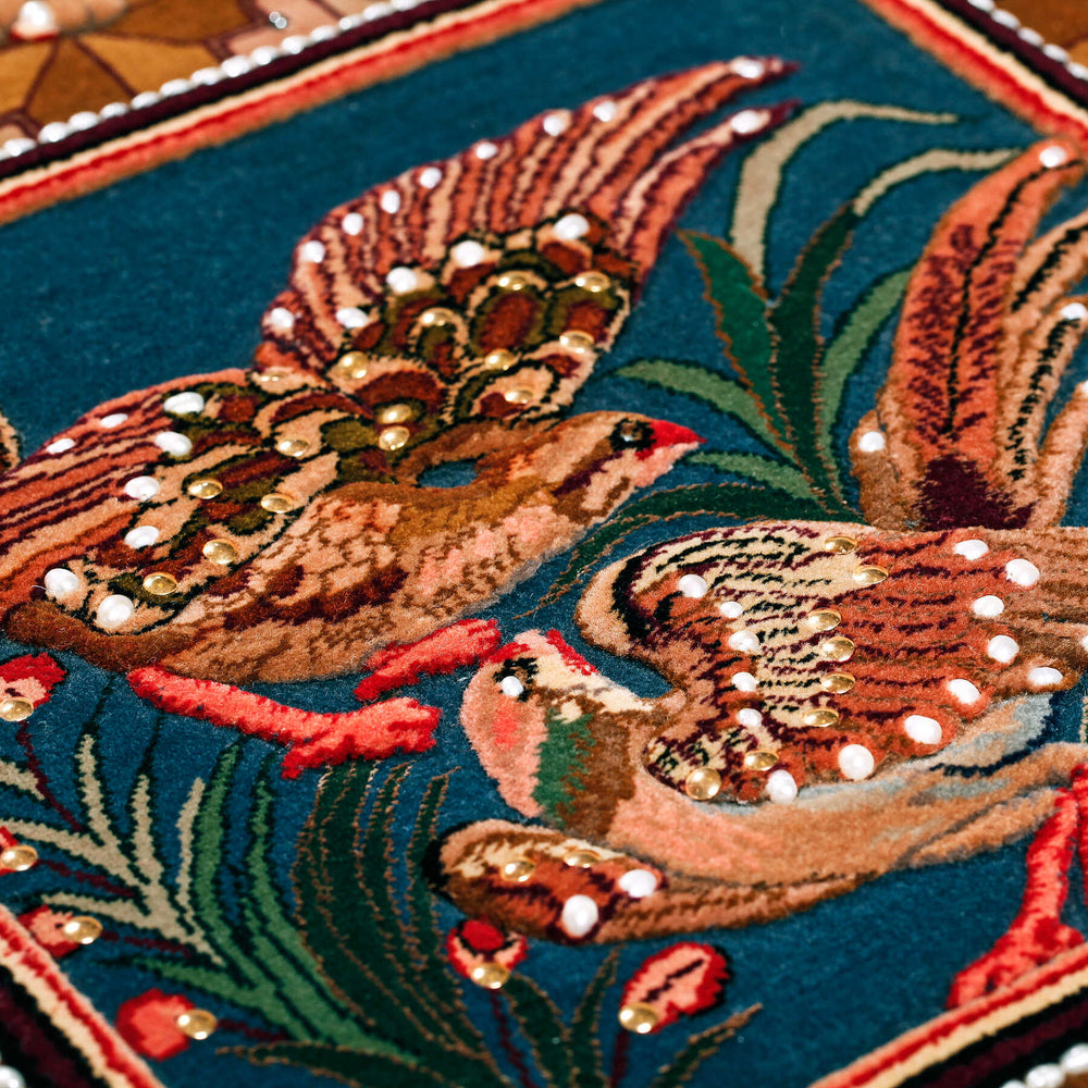 Tapete Iraniano Isfahan com Pedras