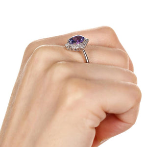 Anel de Ouro Branco 18k com Tanzanita e Diamantes