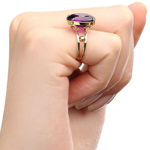 Anel em Ouro Amarelo 18k com Ametista
