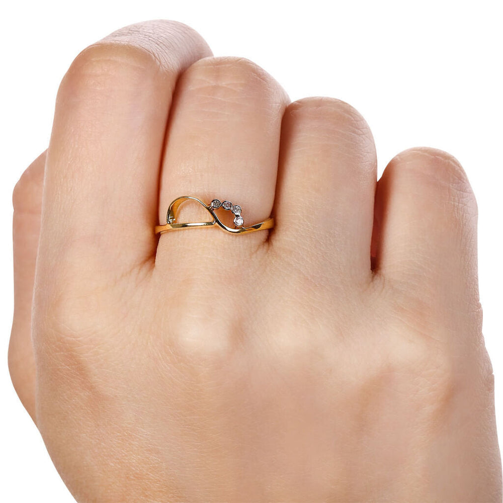 Anel em Ouro Amarelo 18 k Com Zircônias