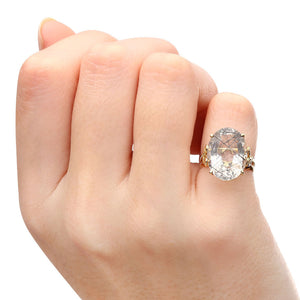 Anel em Ouro Amarelo 18k com Cristal Rutilado Oval