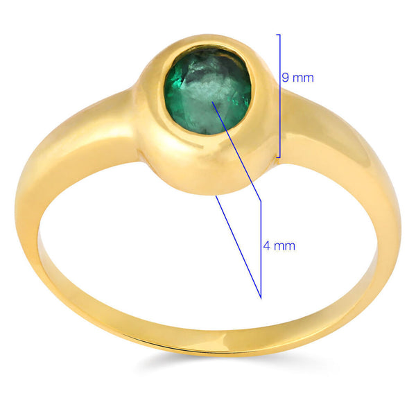 Anel em Ouro 18 k com Esmeralda Oval