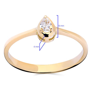 Anel em Ouro Amarelo 18 k com Diamante Vs