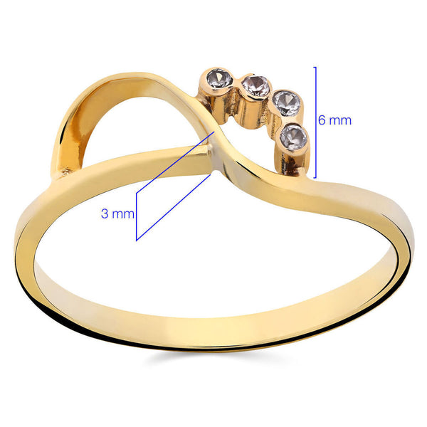 Anel em Ouro Amarelo 18 k Com Zircônias