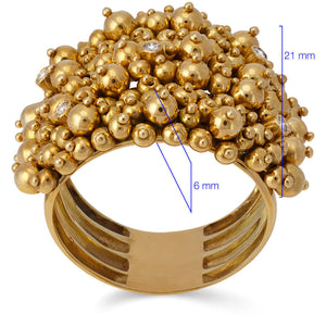 Anel em Ouro Amarelo 18 k com Diamantes