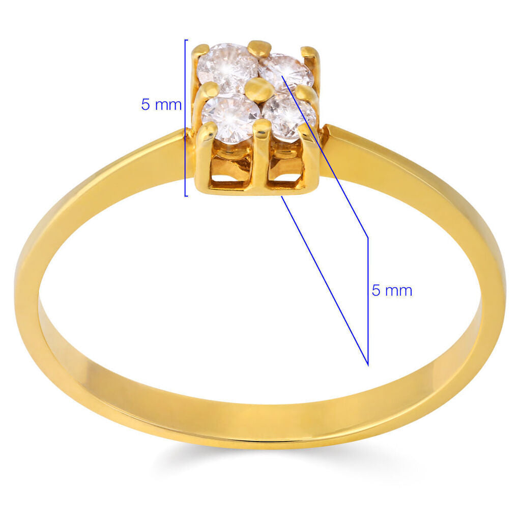 Anel em Ouro Amarelo de Diamante