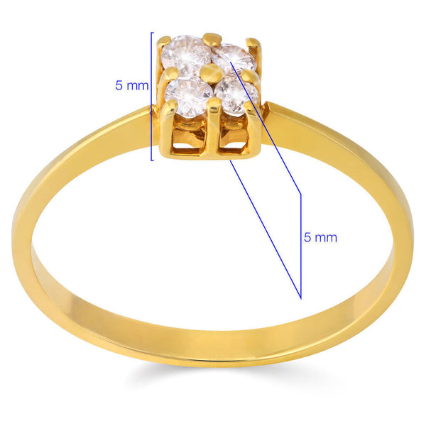 Anel em Ouro Amarelo de Diamante