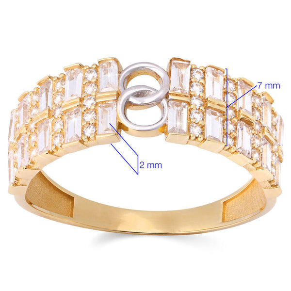 Anel em Ouro Amarelo 18k com Zirconias