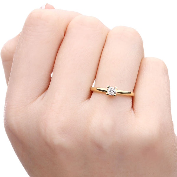 Anel em Ouro 18k Solitário com Diamante