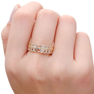 Anel em Ouro Amarelo 18k com Zirconias