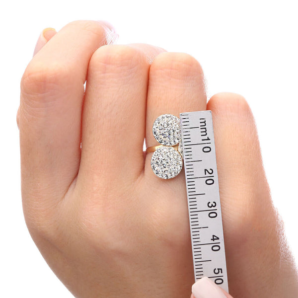 Anel em Ouro Amarelo 18 k com Cristais Swaroviski