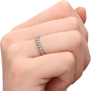Aliança Em Ouro Branco 18k com Diamantes