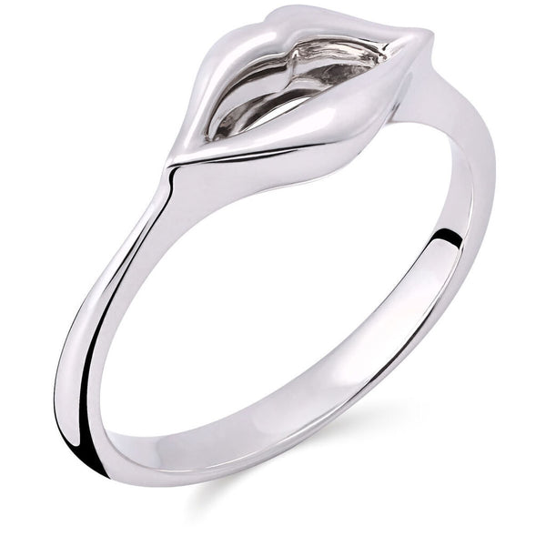 Anel em Ouro Branco 18k Boca