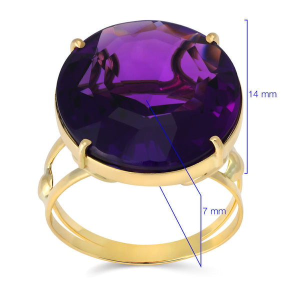Anel em Ouro Amarelo 18k com Ametista