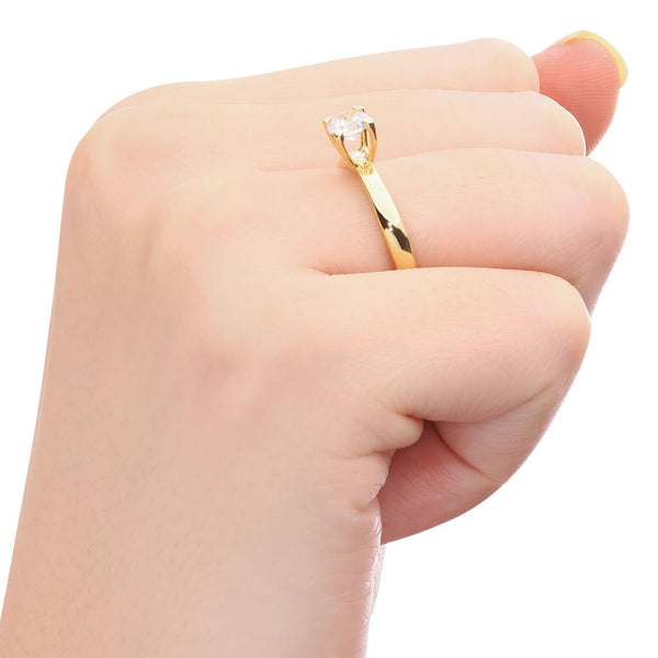Anel em Ouro Amarelo 18k com Zircônia