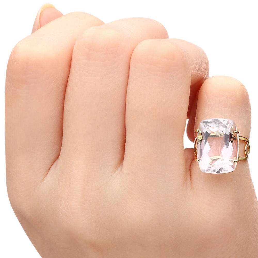 Anel em Ouro Amarelo 18 k com Amestista Rose de France