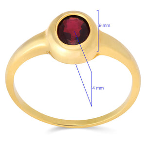 Anel em Ouro Amarelo 18k com Rubi
