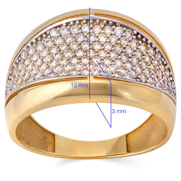 Anel em Ouro Amarelo com Zircônias