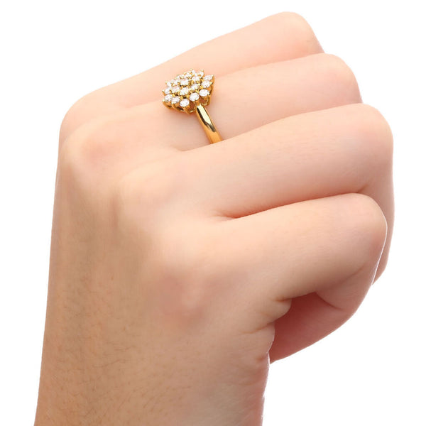 Anel em Ouro Amarelo Chuveiro com  Diamantes