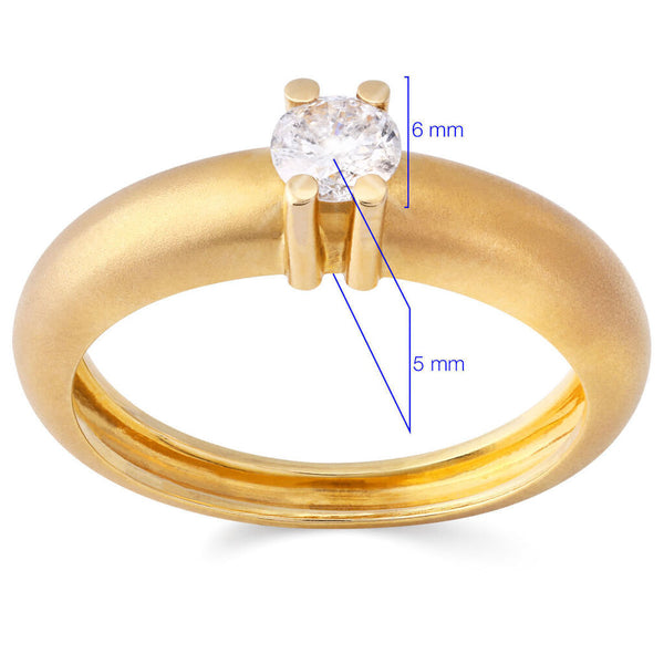 Anel em Ouro Amarelo 18k Solitário com Diamante SI 1