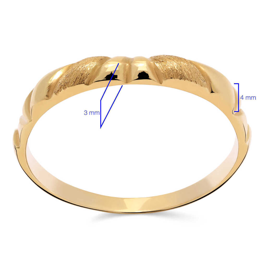 Anel em Ouro Amarelo 18k com Efeito Diamantado