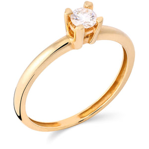Anel em Ouro 18k Solitário com Diamante