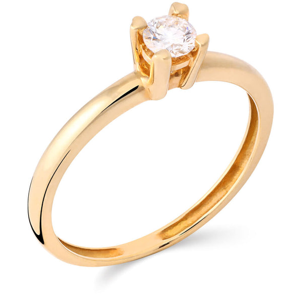 Anel em Ouro 18k Solitário com Diamante