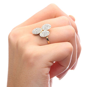 Anel em Ouro Amarelo 18 k com Cristais Swaroviski