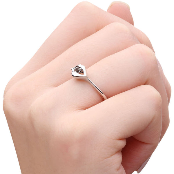 Anel em Ouro Branco 18k Boca