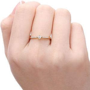 Anel em Ouro Amarelo 18k Solitário com Diamante