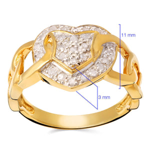 Anel Coração Prata 925 com Diamantes