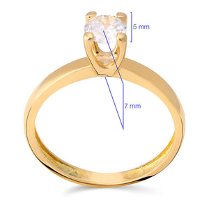 Anel em Ouro Amarelo 18k com Zircônia