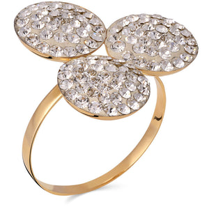 Anel em Ouro Amarelo 18 k com Cristais Swaroviski