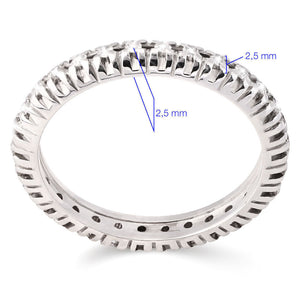 Aliança Em Ouro Branco 18k com Diamantes