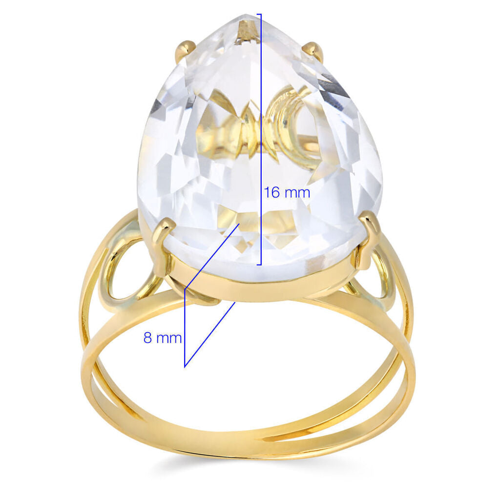 Anel em Ouro Amarelo 18k com Cristal