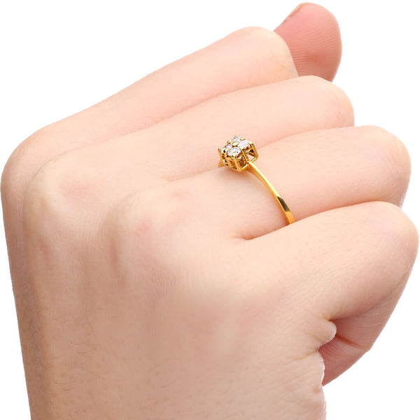 Anel em Ouro Amarelo de Diamante