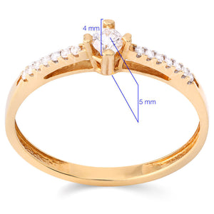 Anel em Ouro Amarelo 18k Solitário com Diamante
