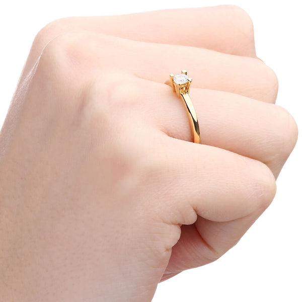 Anel em Ouro 18k Solitário com Diamante